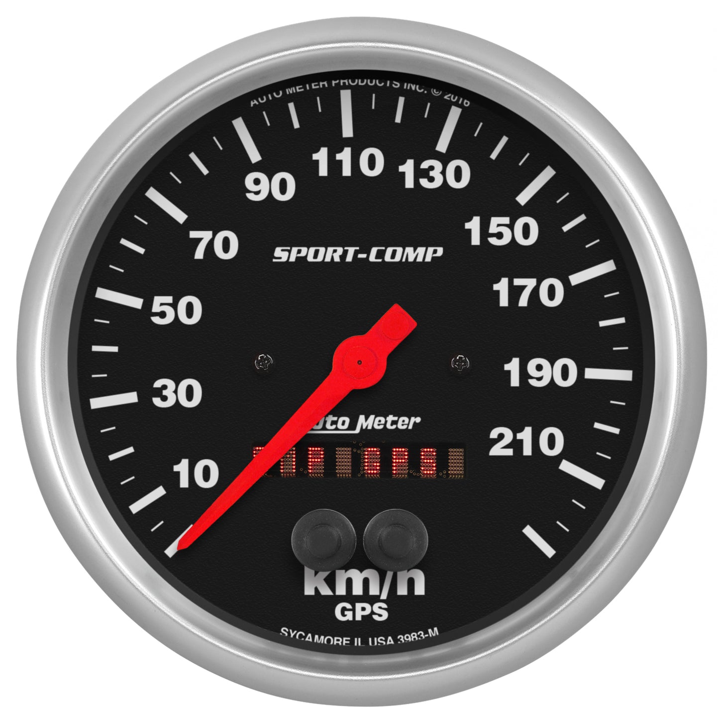 AutoMeter 5 in. SPEEDO 225 km/h GPS SPORT-COMP 3983-M