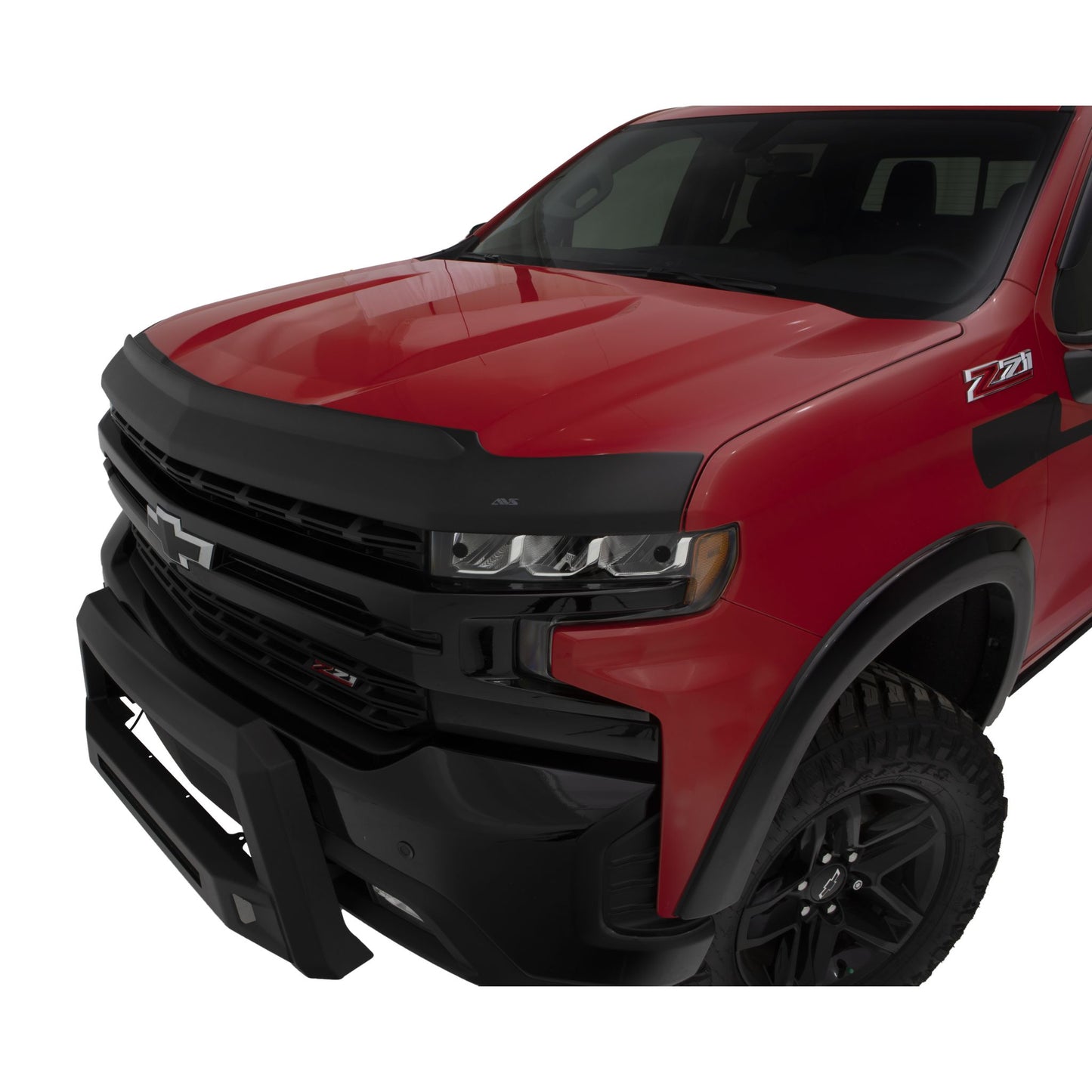 Auto Ventshade 436168 Aeroskin II Textured Black Flush Mount Hood Protector For 2019-2021 Chevrolet Silverado 1500 Exc. ZR2 LT Trail Boss Custom Trail Boss; 2022 Chevrolet Silverado 1500 LTD; Exc. LT Trail Boss Custom Trail Boss