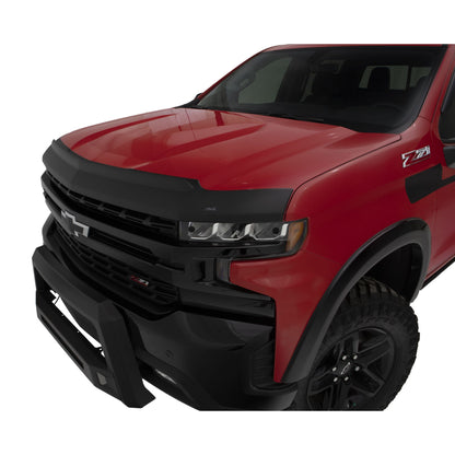 Auto Ventshade 436168 Aeroskin II Textured Black Flush Mount Hood Protector For 2019-2021 Chevrolet Silverado 1500 Exc. ZR2 LT Trail Boss Custom Trail Boss; 2022 Chevrolet Silverado 1500 LTD; Exc. LT Trail Boss Custom Trail Boss