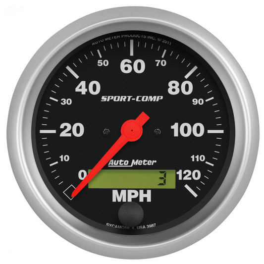 AutoMeter 3-3/8 in. SPEEDOMETER 0-120 MPH SPORT-COMP 3987