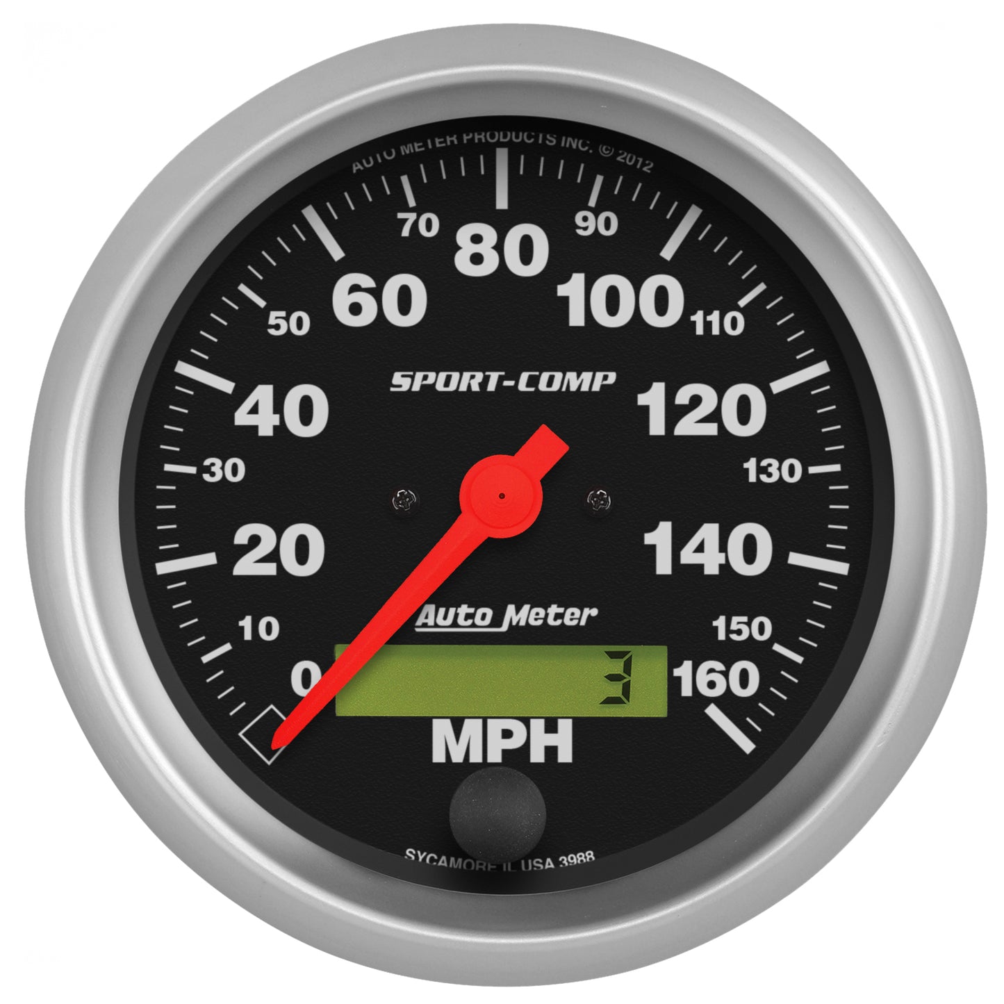 AutoMeter 3-3/8 in. SPEEDOMETER 0-160 MPH SPORT-COMP 3988