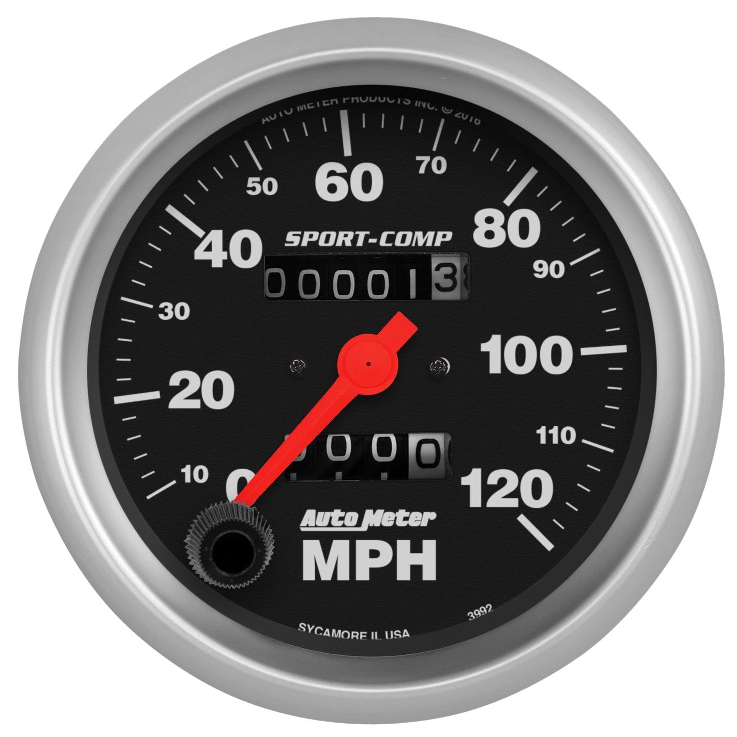 AutoMeter 3-3/8 in. SPEEDOMETER 0-120 MPH SPORT-COMP 3992