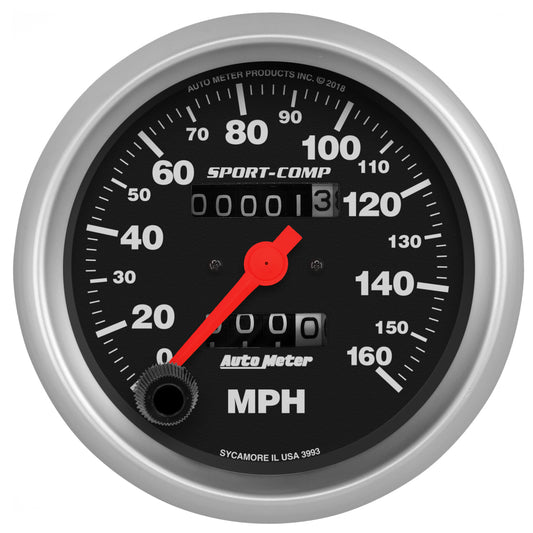 AutoMeter 3-3/8 in. SPEEDOMETER 0-160 MPH SPORT-COMP 3993