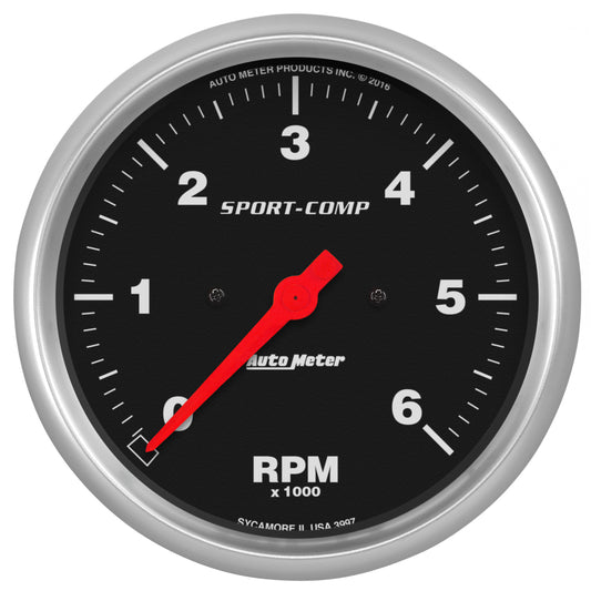 AutoMeter 5 in. IN-DASH TACHOMETER 0-6000 RPM SPORT-COMP 3997