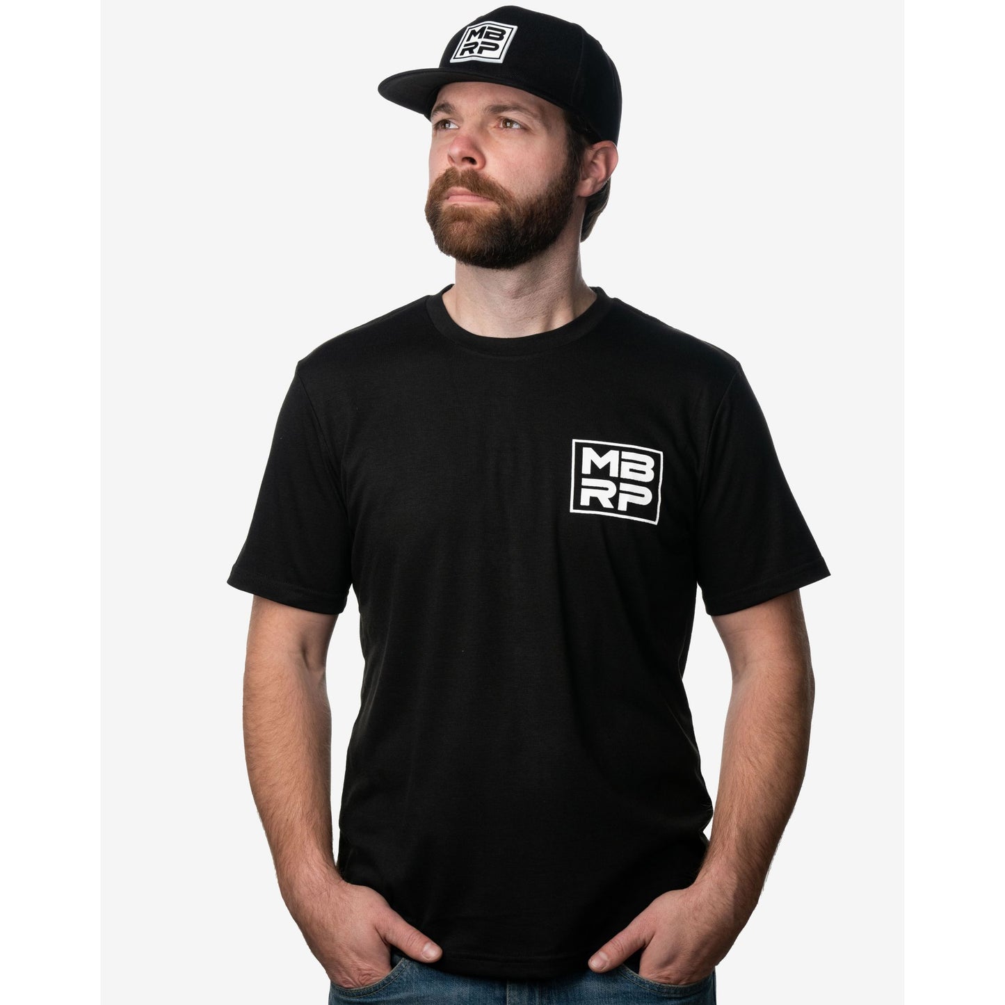 MBRP Exhaust Square Logo T-Shirt; Small Black A6283