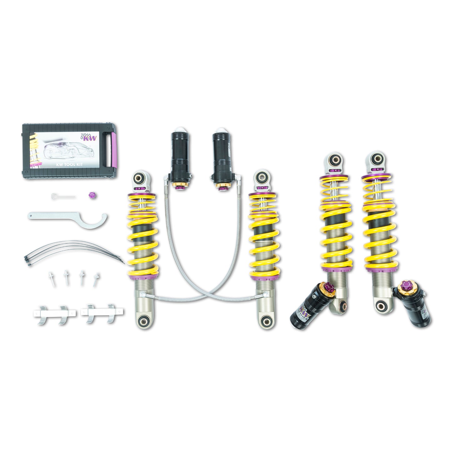 KW Suspensions 3A711004 KW V4 Coilover Kit - Audi R8 V10 Lamborghini Gallardo LP 560-4; without magnetic ride