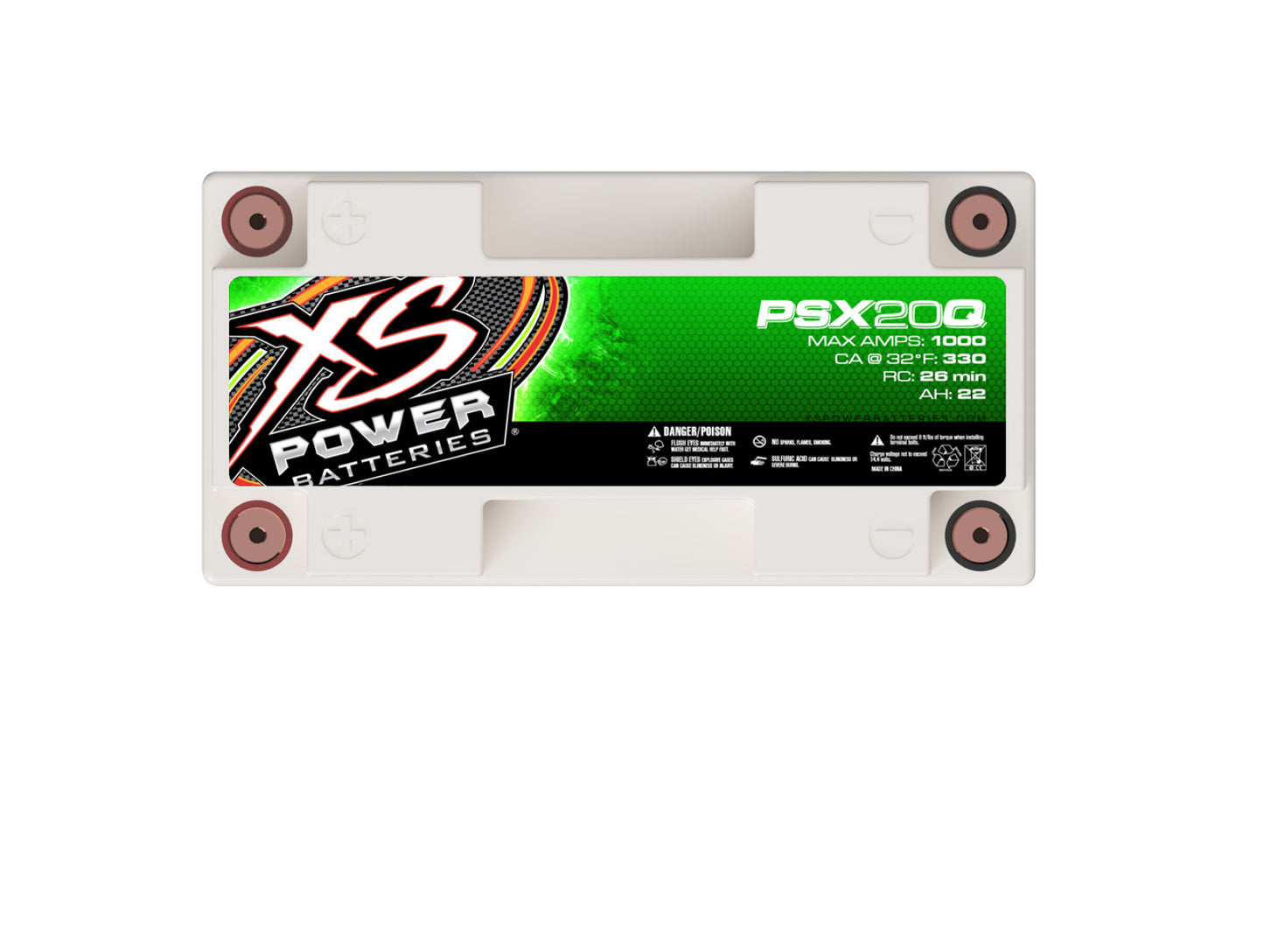 XS Power Batteries 12V AGM Powersports Series Batteries - M6 Terminal Bolts Included 1000 Max Amps PSX20Q