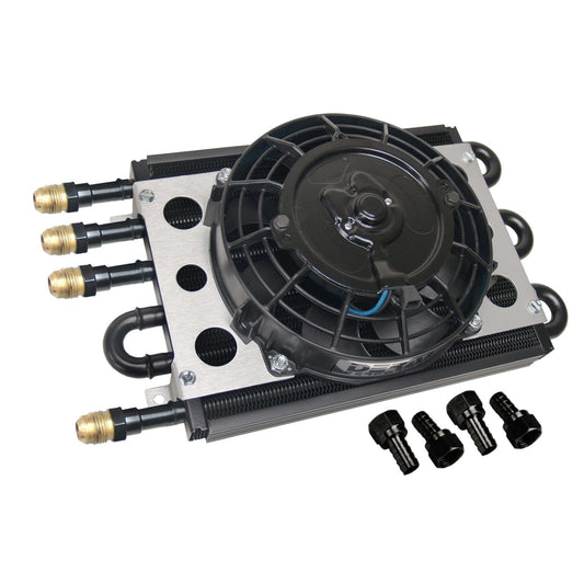 Derale 4 & 2 Pass Dual Circuit Econo-Cool Remote Cooler, 1/2" Barb 15230
