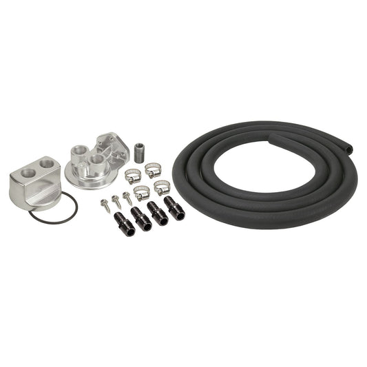 Derale Engine Oil Filter Relocation Kit, 1/2" NPT Ports w/ 20x1.5mm Engine Thread Size 15718