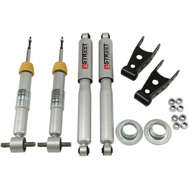 BELLTECH 990SP LOWERING KITS Front And Rear Complete Kit W/ Street Performance Shocks 2014-2018 Chevrolet Silverado/Sierra (All Cabs) 2wd +1 in. to -2 in. F/2 in. or 3 in. R Drop W/ Street Performance Shocks