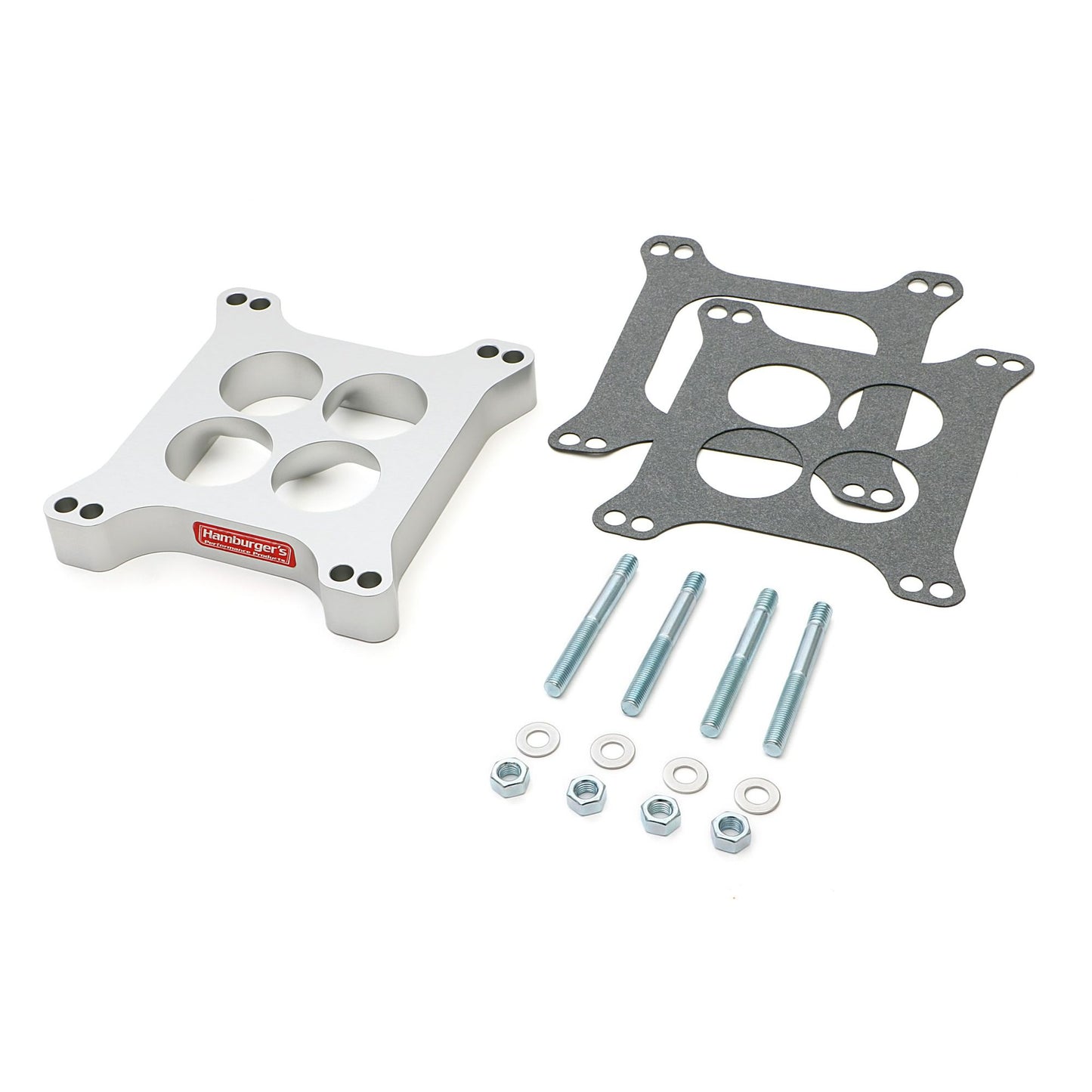 HAMBURGER'S PERFORMANCE PRODUCTS TORQUE-FLOW CARBURETOR SPACER- HOLLEY / AFB- PORTED; 1 IN. TALL- BILLET ALUMINUM 3211