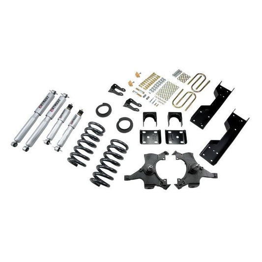 BELLTECH 688SP LOWERING KITS Front And Rear Complete Kit W/ Street Performance Shocks 1992-1998 Chevrolet Silverado/Sierra C1500 (Std Cab ext 454 SS) 4 in. or 5 in. F/6 in. R drop W/ Street Performance Shocks