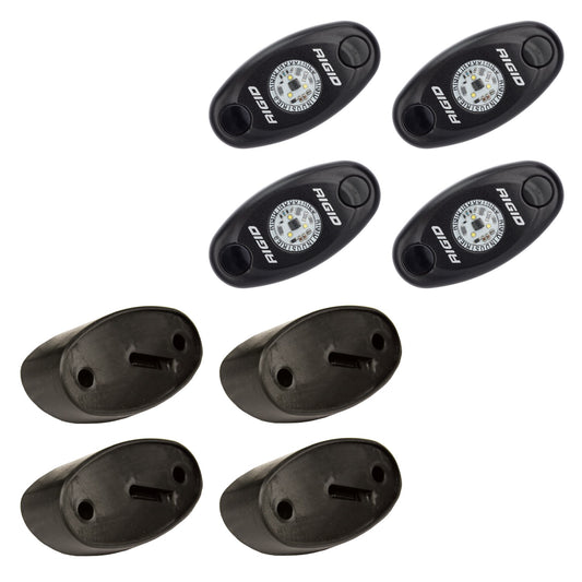 RIGID Industries A-Series LED Universal Rock Light Kit High Power Cool White Set Of 4 400203