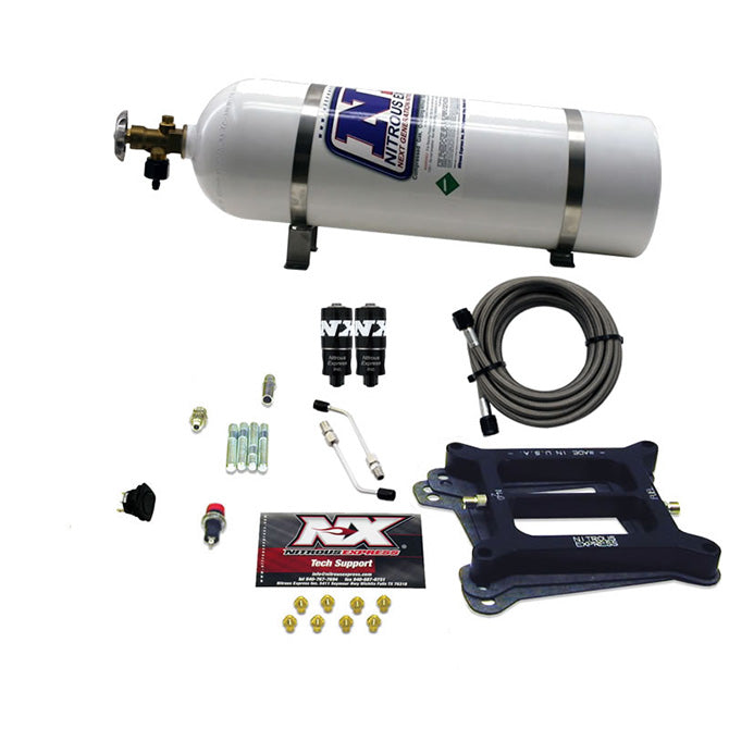 Nitrous Express 4150 HITMAN 4-BBL (100-150-200HP) WITH 15LB BOTTLE NX-40040-15