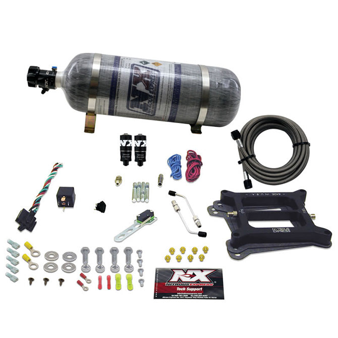 Nitrous Express 4150 HITMAN PLUS 4-BBL (50-100-150-200HP) WITH COMPOSITE BOTTLE NX-40041-12