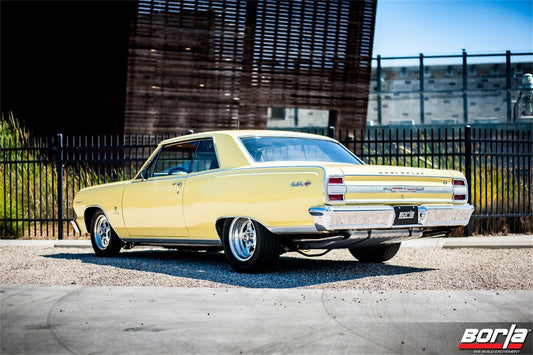 Borla CrateMuffler Muffler Chevrolet LS3 6.2L V8 Stock Output 2.5in Offset Inlet/ 2.5in Center Outlet ATAK 400945