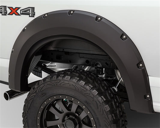 Bushwacker 20111-02 Black Max Coverage Pocket/Rivet Style Front Fender Flare For 2018-2020 Ford F-150