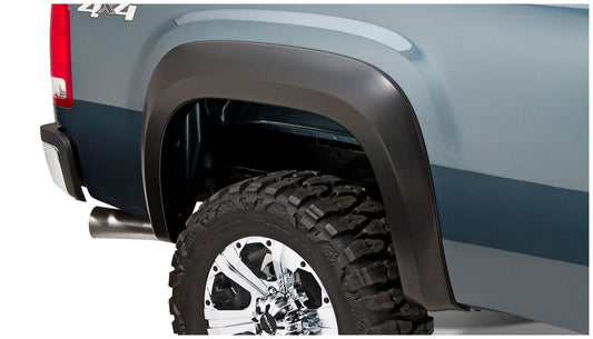 Bushwacker 40108-02 Black Extend-A-Fender Style Smooth Finish Rear Fender Flares For 2007-2013 GMC Sierra 1500; 2007-2014 Sierra 2500 HD; Fits 78.7/97.6 In. Bed