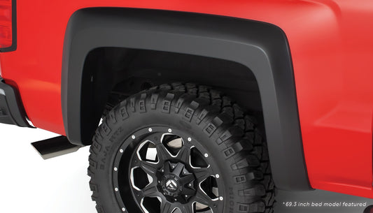 Bushwacker 40128-02 Black Extend-A-Fender Style Smooth Finish Rear Fender Flares For 2019 Chevrolet Silverado 1500 LD 2014-2018 Silverado 1500 2015-2019 Silverado 2500 HD/3500 HD; Fits 78.8/97.8 In. Bed