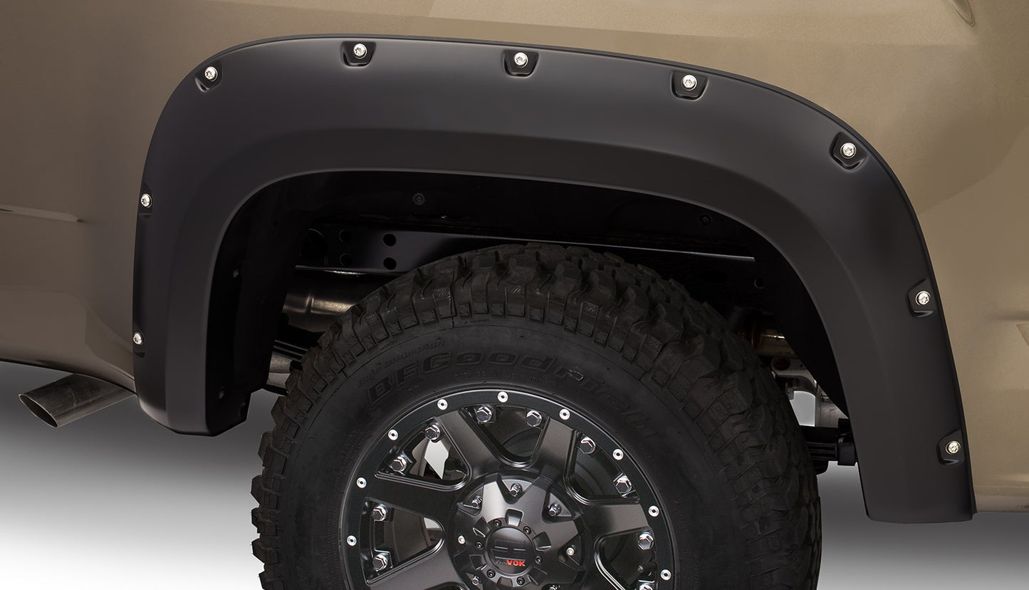 Bushwacker 40142-02 Black Pocket/Rivet Style Smooth Finish Rear Fender Flares For 2015-2020 GMC Canyon W/61.2 In. Bed