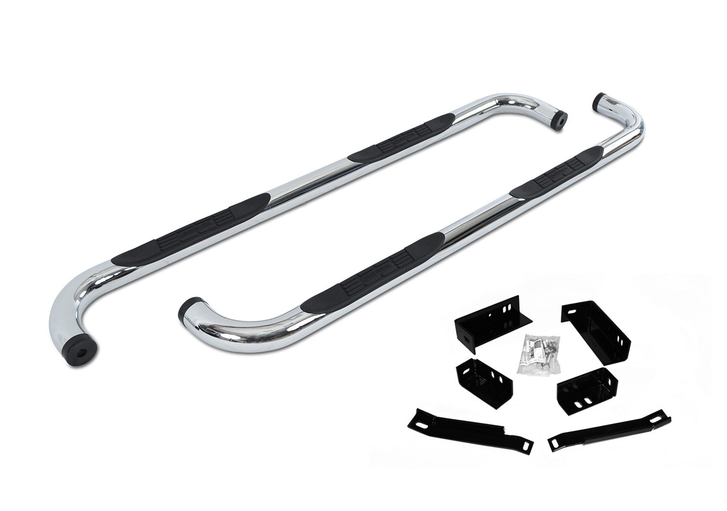 4000 Series Side Steps With Mounting Brackets Kit Chrome