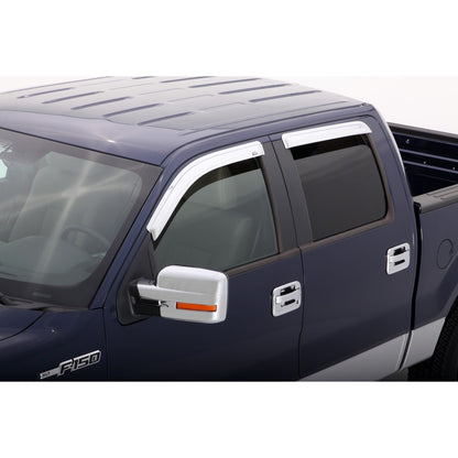 Auto Ventshade 684155 Chrome Ventvisor Side Window Deflector 4-Piece Set For 2009-2014 Ford F-150 SuperCrew Also Fits 2010-2014 Raptor SuperCrew