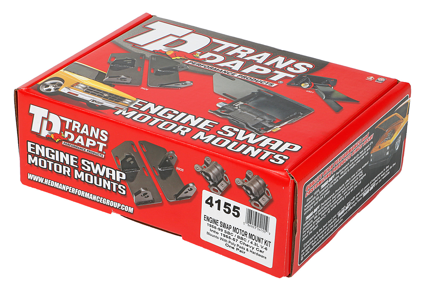 Trans-Dapt Performance Chevy V8 (1958 Or Later) Into 1955-57 Chevy Passenger Car- Polyurethane Motor Mount Kit 4155