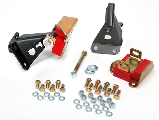 Trans-Dapt Performance 55-57 Chevy (Tri-5) Frame Mounts; Engine 3/4 In. Forward For Hei; Polyurethane Pads 4178