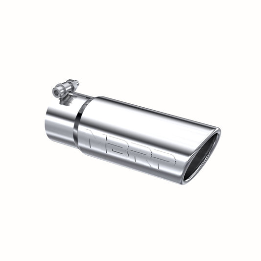 MBRP Exhaust Tip; 3in. O.D. Angled Rolled End 3in. inlet 10in. length; T304 T5115