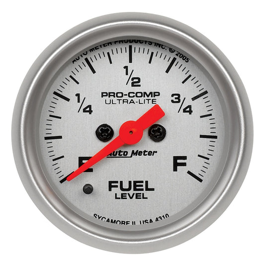 AutoMeter 2-1/16 in. FUEL LEVEL PROGRAMMABLE 0-280 O ULTRA-LITE 4310