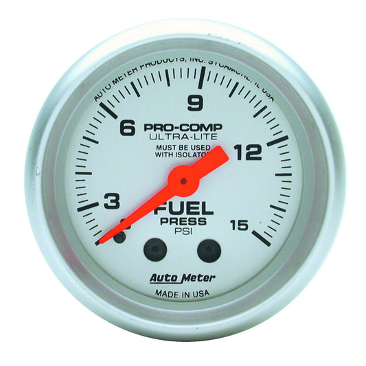 AutoMeter 2-1/16 in. FUEL PRESSURE 0-15 PSI ULTRA-LITE 4311