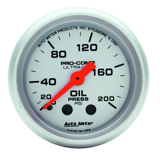 AutoMeter 2-1/16 in. OIL PRESSURE 0-200 PSI ULTRA-LITE 4322