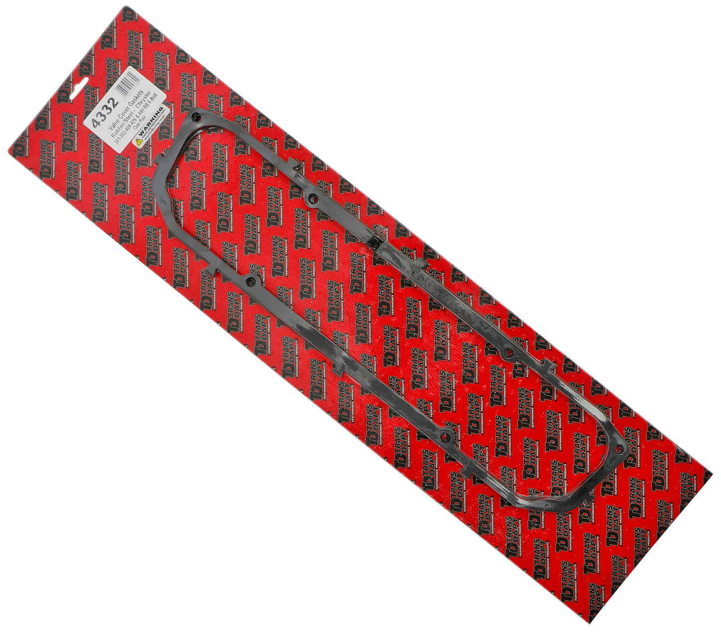 Trans-Dapt Performance Valve Cover Gaskets; Rubber With Steel-Core; Chrysler 361-383-400-426 And 440 (6-Bolt) 4332