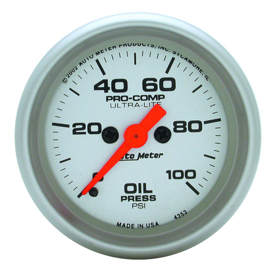 AutoMeter 2-1/16in OIL PRESSURE 0-100 PSI ULTRA-LITE 4353