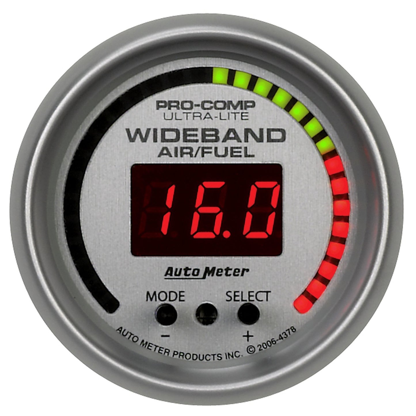 AutoMeter 2-1/16 in. WIDEBAND PRO AIR/FUEL RATIO 6:1-20:1 AFR ULTRA-LITE 4378