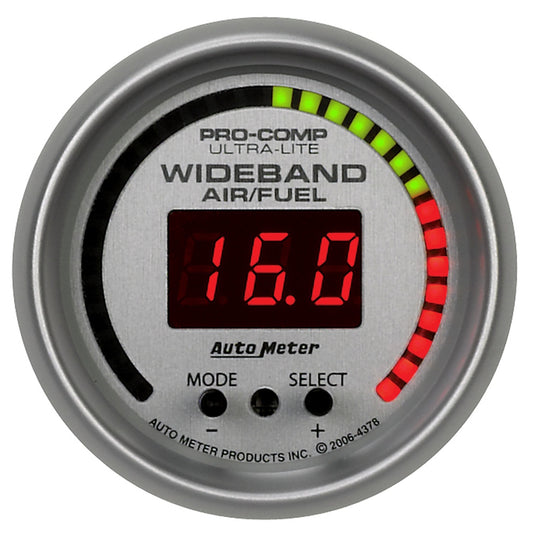 AutoMeter 2-1/16 in. WIDEBAND PRO AIR/FUEL RATIO 6:1-20:1 AFR ULTRA-LITE 4378