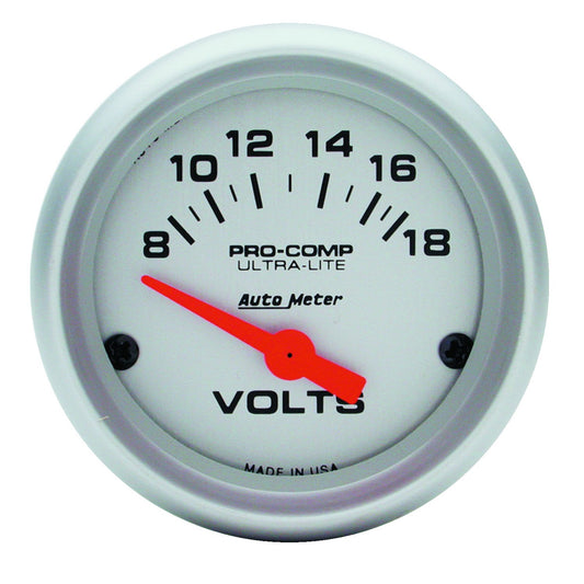 AutoMeter 2-1/16 in. VOLTMETER 8-18V ULTRA-LITE 4391