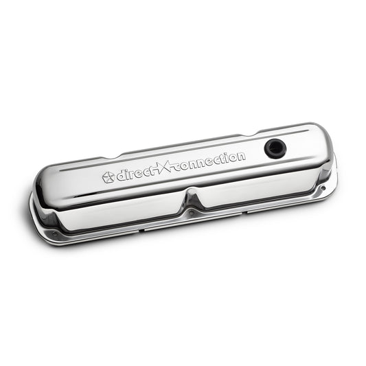 Proform Engine Valve Covers; Steel; Chrome; Direct Cxn Logo; Fits LA/Small Block Engines 440-301