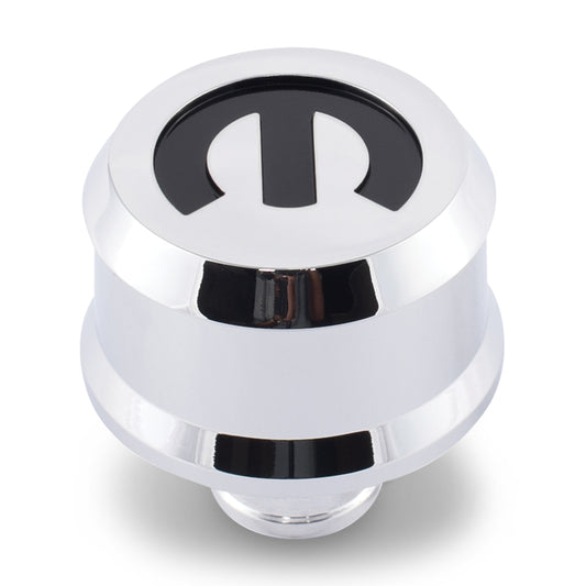 Proform Slant-Edge Aluminum Breather Cap; Recessed Mopar Emblem; Push-In; Chrome 440-442