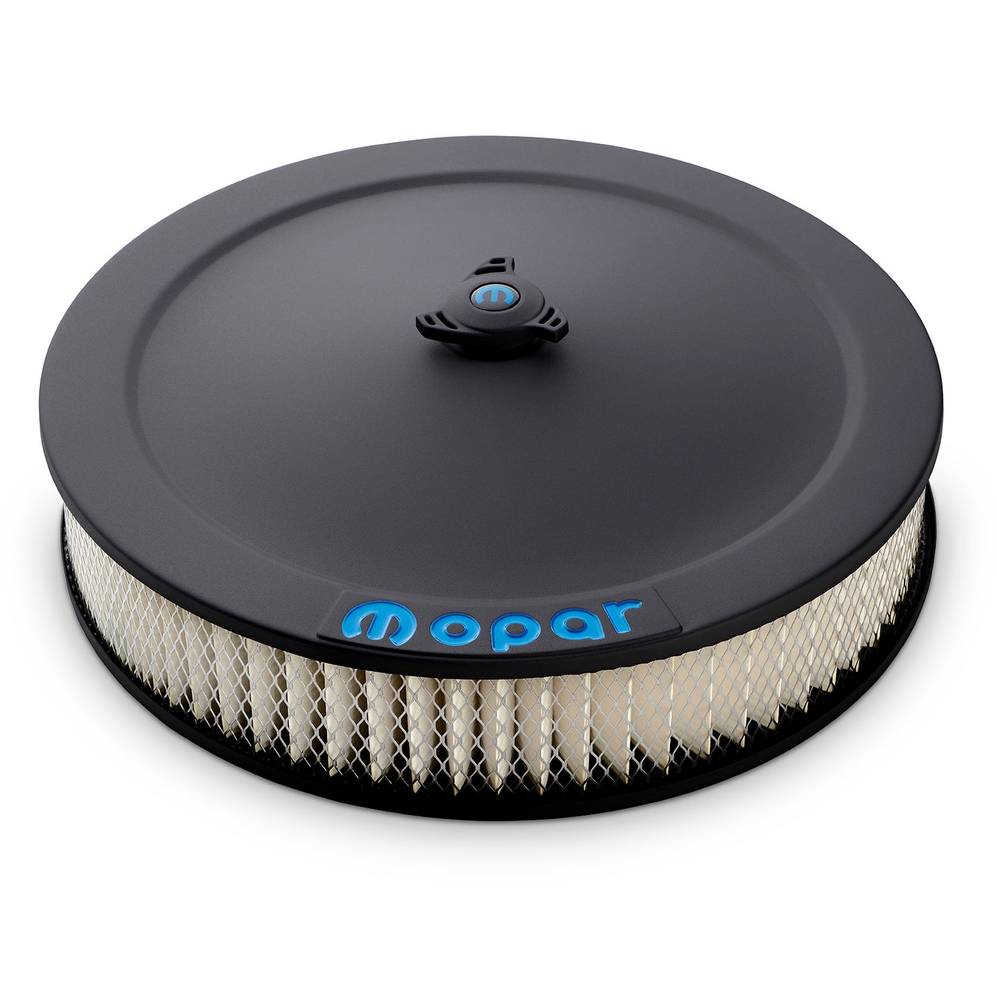 Proform Carburetor Air Cleaner Kit; 14 Inch Diameter; Blue MOPAR Emblem; Black Crinkle 440-752