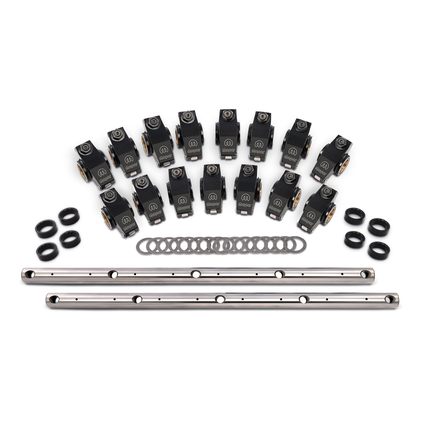 Proform Roller Rocker Arm Set; 1.5; Shaft-Mount; MOPAR; Black; Fits SB Chrysler Engines 440-869