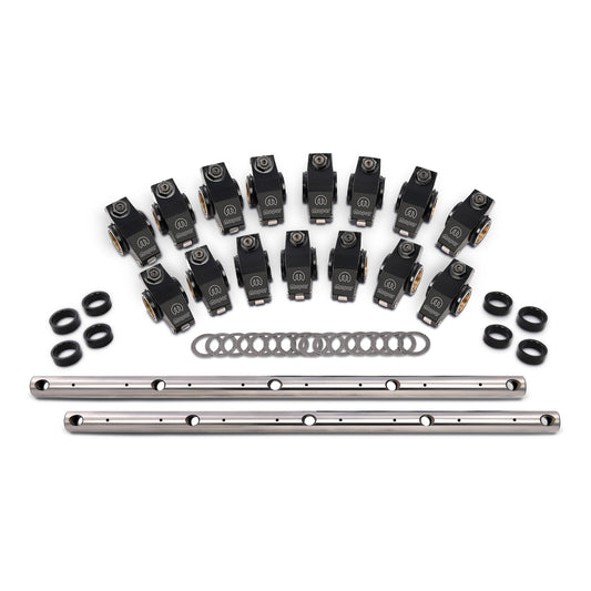 Proform Roller Rocker Arm Set; 1.5; Shaft-Mount; MOPAR; Black; Fits SB Chrysler Engines 440-869