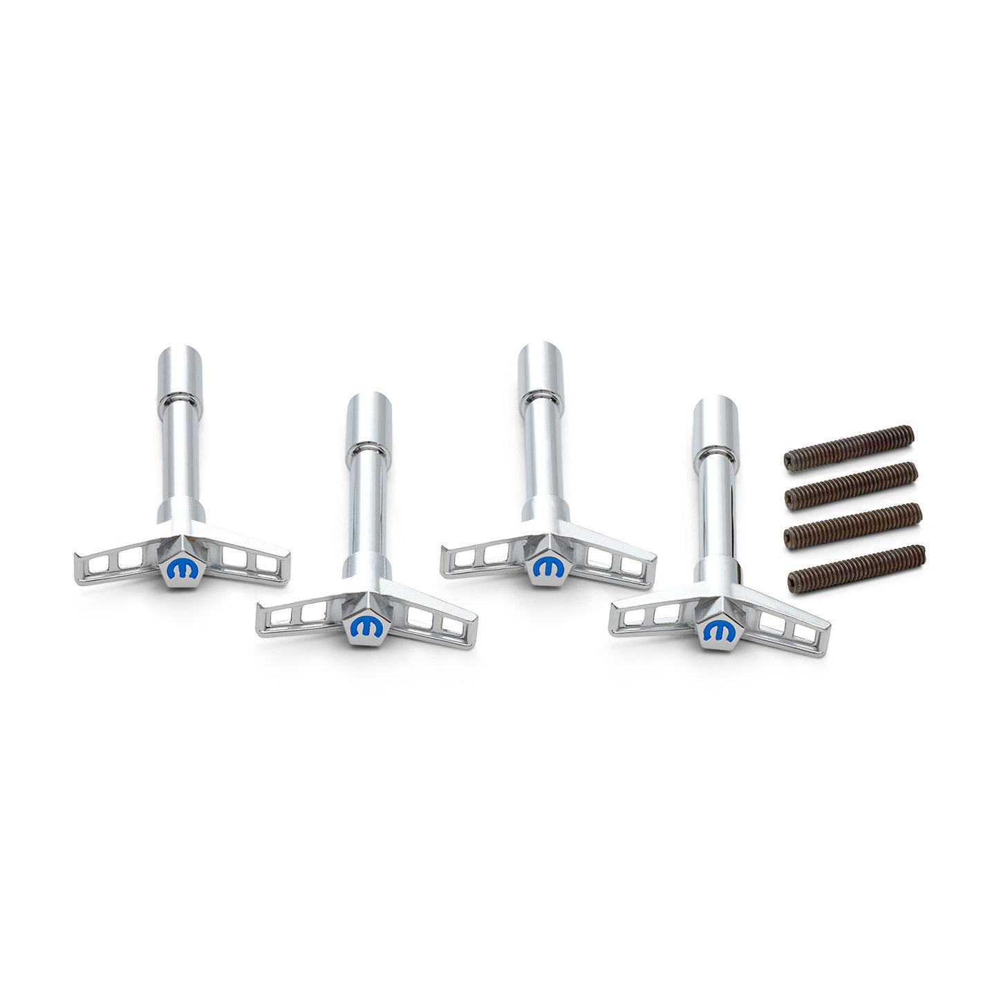 Proform Engine Valve Cover Wing Nuts; Steel; Chrome; Mopar Logo; 1/4-20 Thread; 4 Pack 440-902