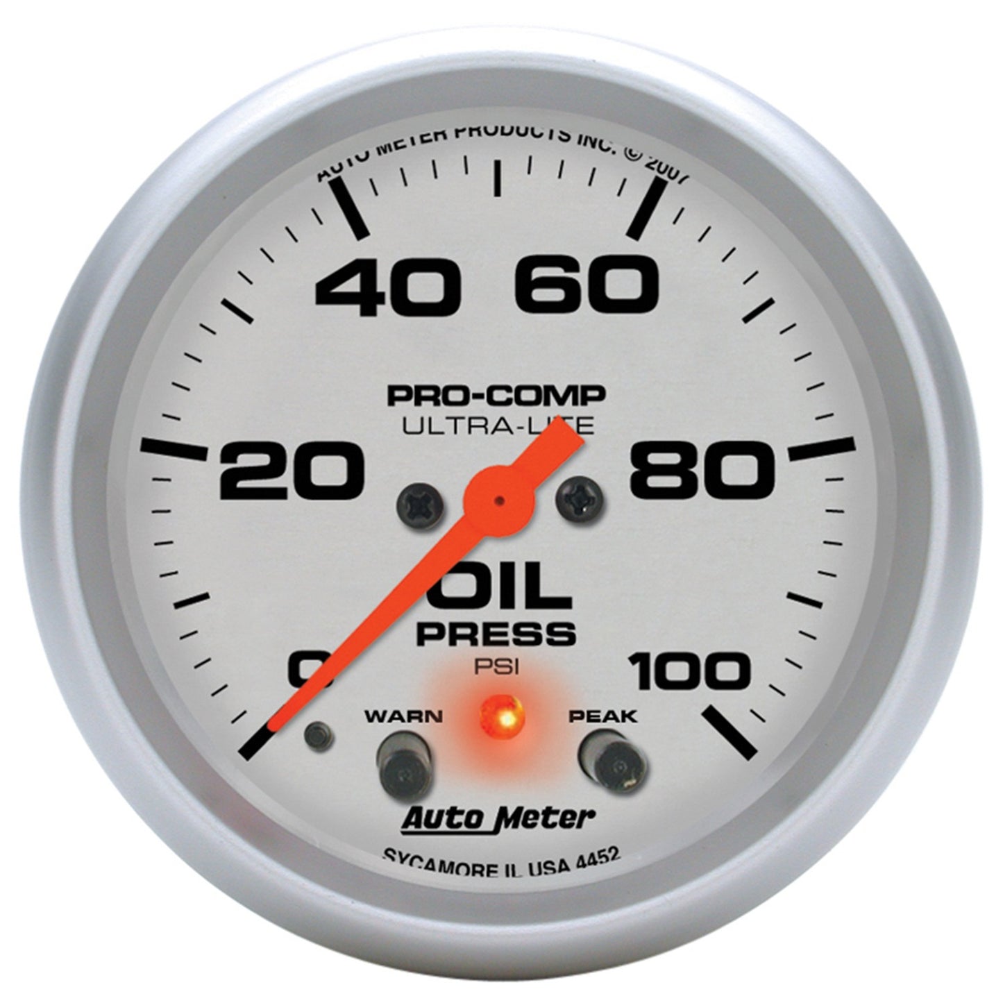 AutoMeter 2-5/8 in. OIL PRESSURE 0-100 PSI ULTRA-LITE 4452