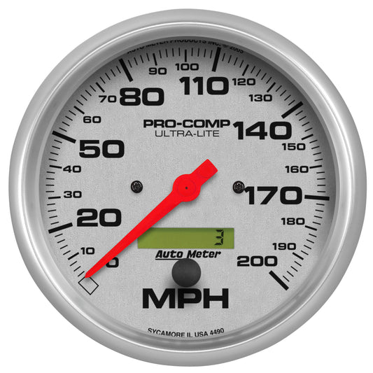 AutoMeter 5 in. SPEEDOMETER 0-200 MPH ULTRA-LITE 4490