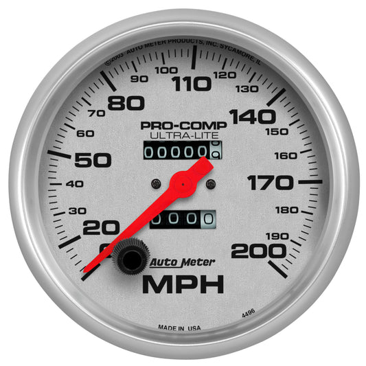 AutoMeter 5 in. SPEEDOMETER 0-200 MPH ULTRA-LITE 4496