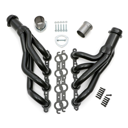 Hedman Hedders LS SWAP HEADERS; 1-3/4 IN. MID LENGTH; 1978-81 GM A-BODY & 1982-88 GM G-BODY CARS (CHEVY MONTE CARLO MALIBU EL CAMINO GMC CABALLERO BUICK REGAL OLDS CUTLASS PONTIAC BONNEVILLE GRAND PRIX ; BLACK-MAXX BLACK CERAMIC COATED MILD STEEL 68023