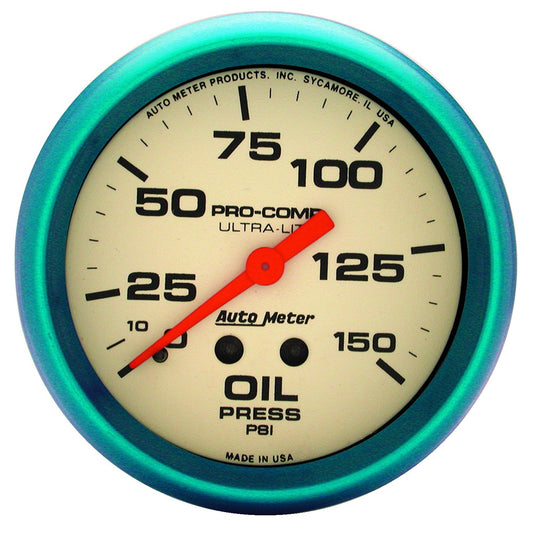 AutoMeter 2-5/8 in. OIL PRESSURE 0-150 PSI ULTRA-NITE 4523