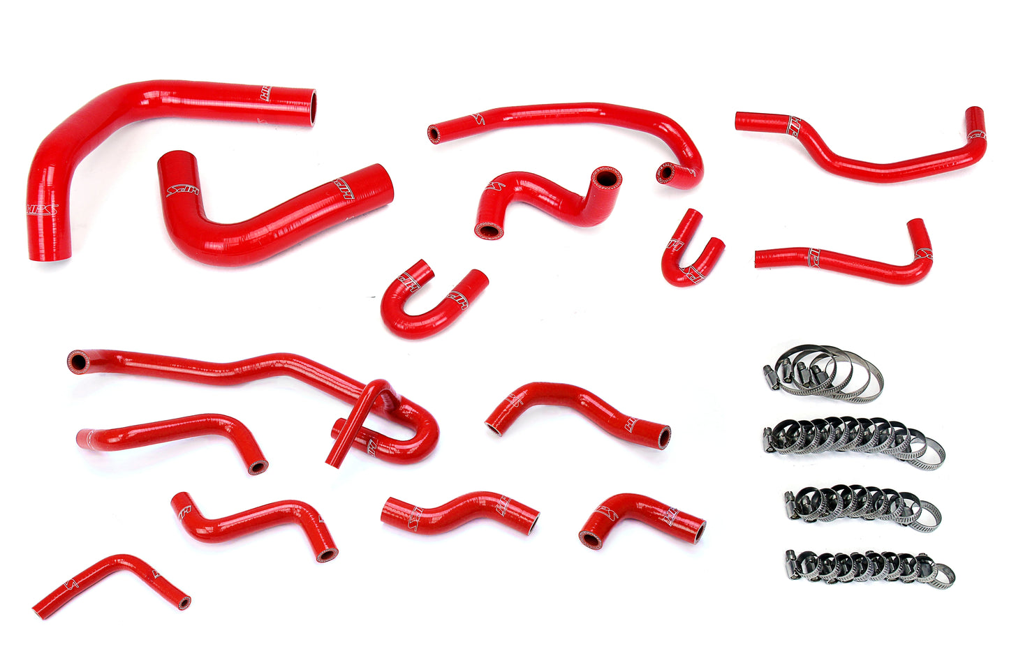 HPS Performance 3-ply Reinforced Silicone Replaces Rubber Coolant Hoses 57-2191-RED