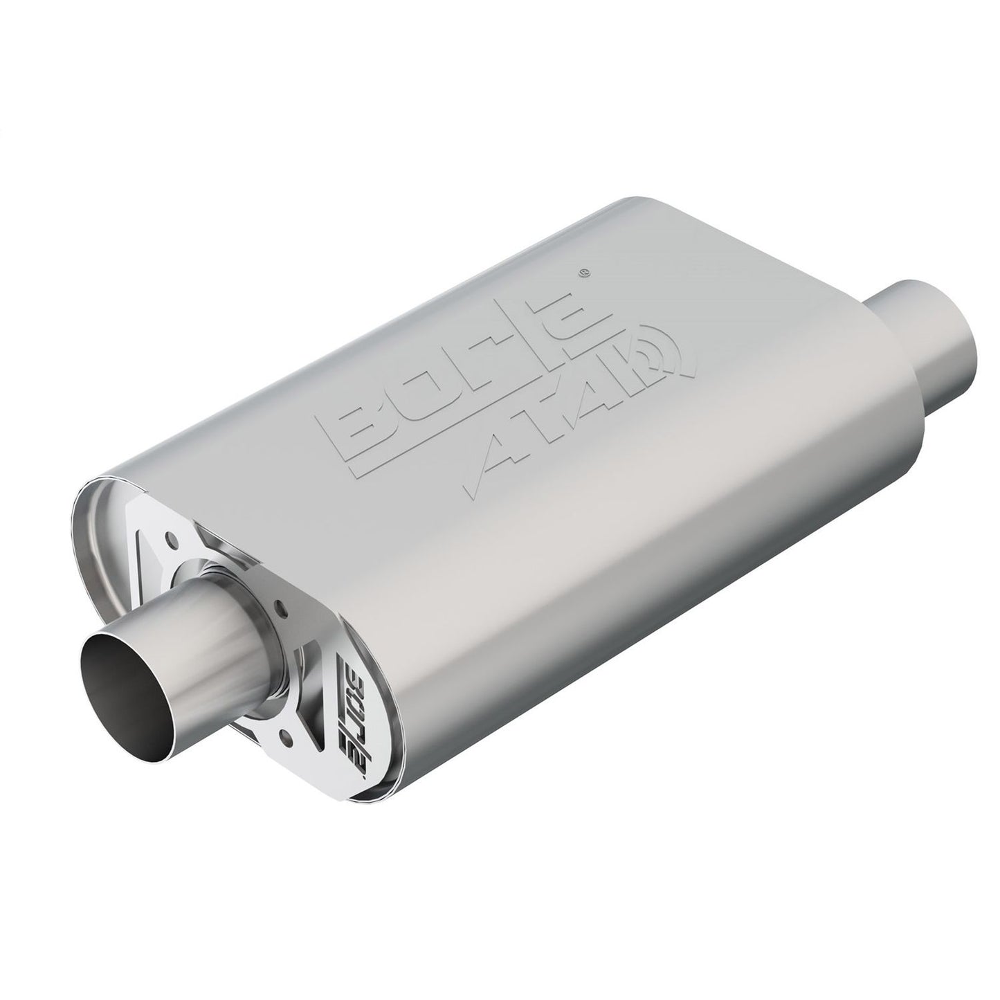 Borla CrateMuffler Muffler Chevrolet Small Block 283/ 327/ 350 CID V8 Stock Output 2.5in Offset Inlet/ 2.5in Center Outlet ATAK 400826